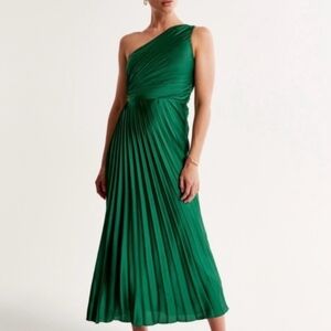 NWT Abercrombie & Fitch One-Shoulder Teal Green Dress SMALL